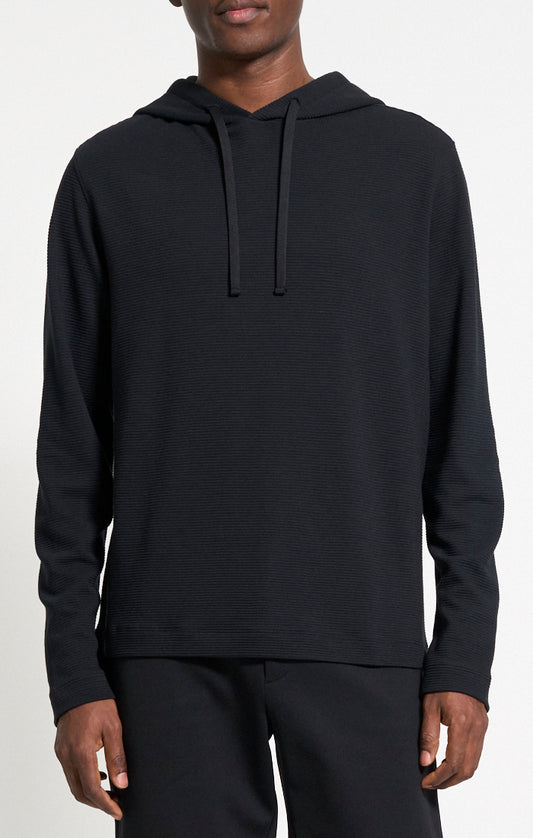 Delroy Studio Textured Hoodie Black - Theory Men