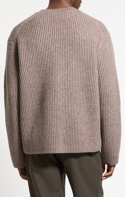 Wool Blend Crewneck Sweater Feather Melange - Theory Men