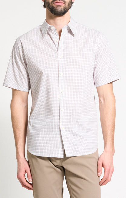 Irving Short-Sleeve Shirt Stretch Cotton Port Multi - Theory Men