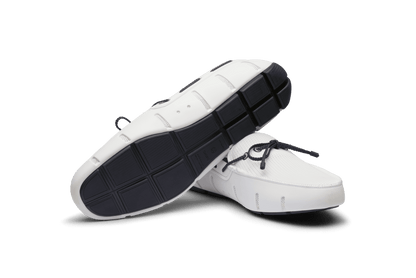 Braided Lace Loafer White/Navy - SWIMS