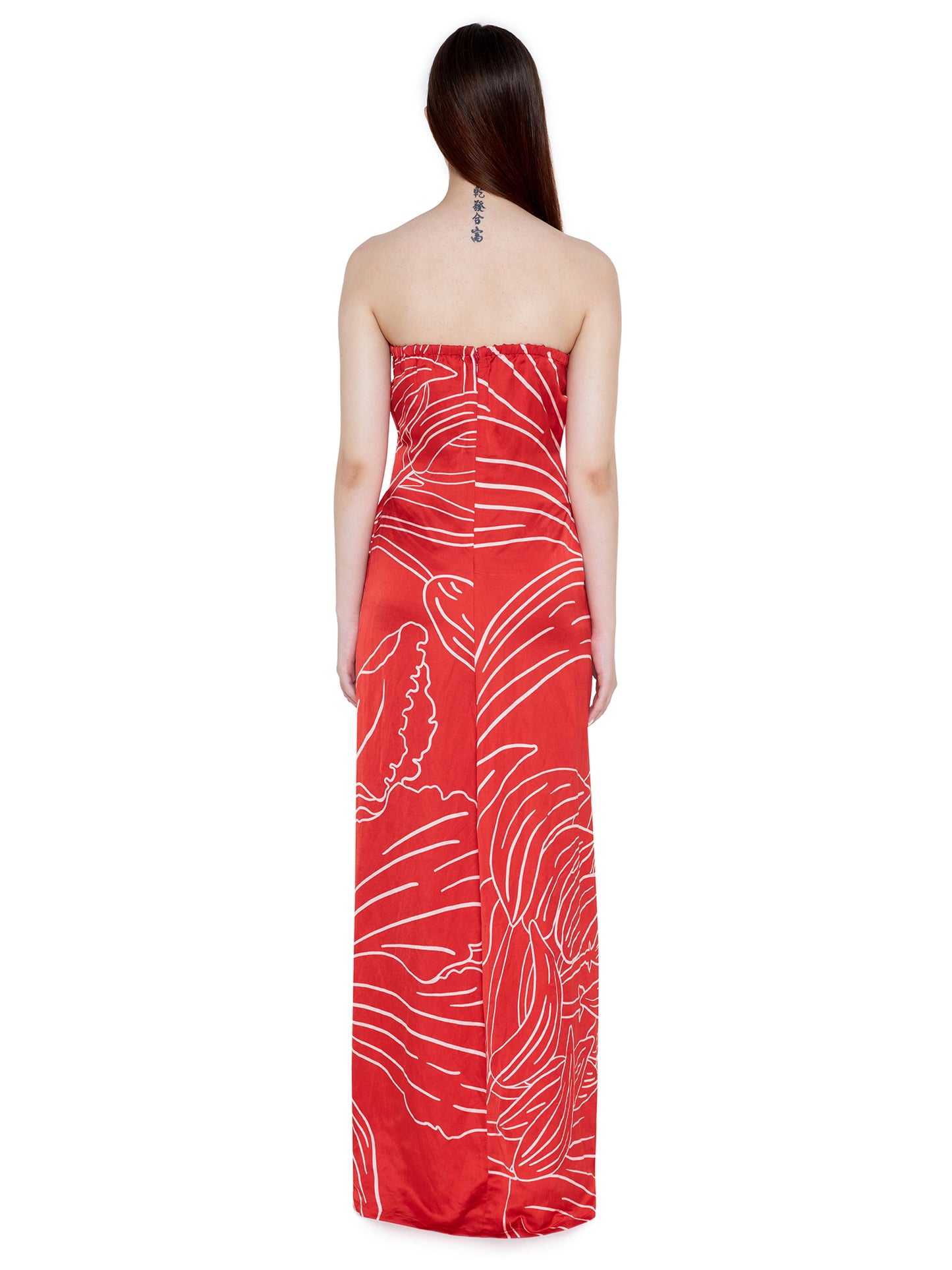 Strapless Tulip Gown Blush And Red Mono Wild Tulip - Verandah