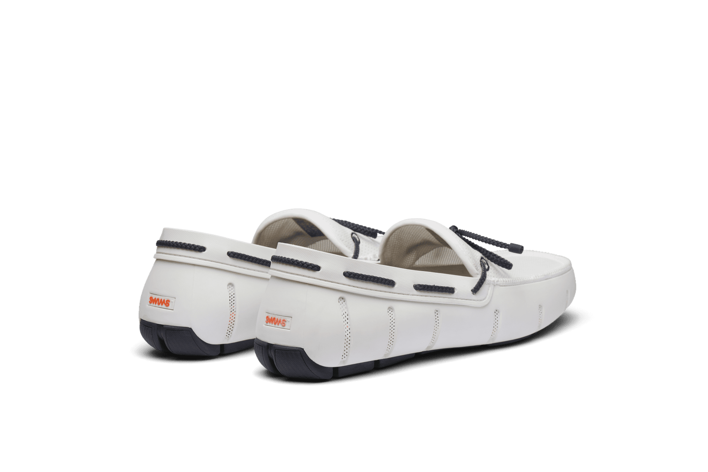 Braided Lace Loafer White/Navy - SWIMS