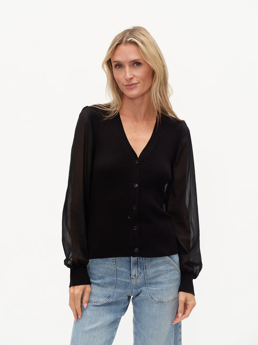 Celeste Mixed Media Sweater Black - Six Fifty Clothing