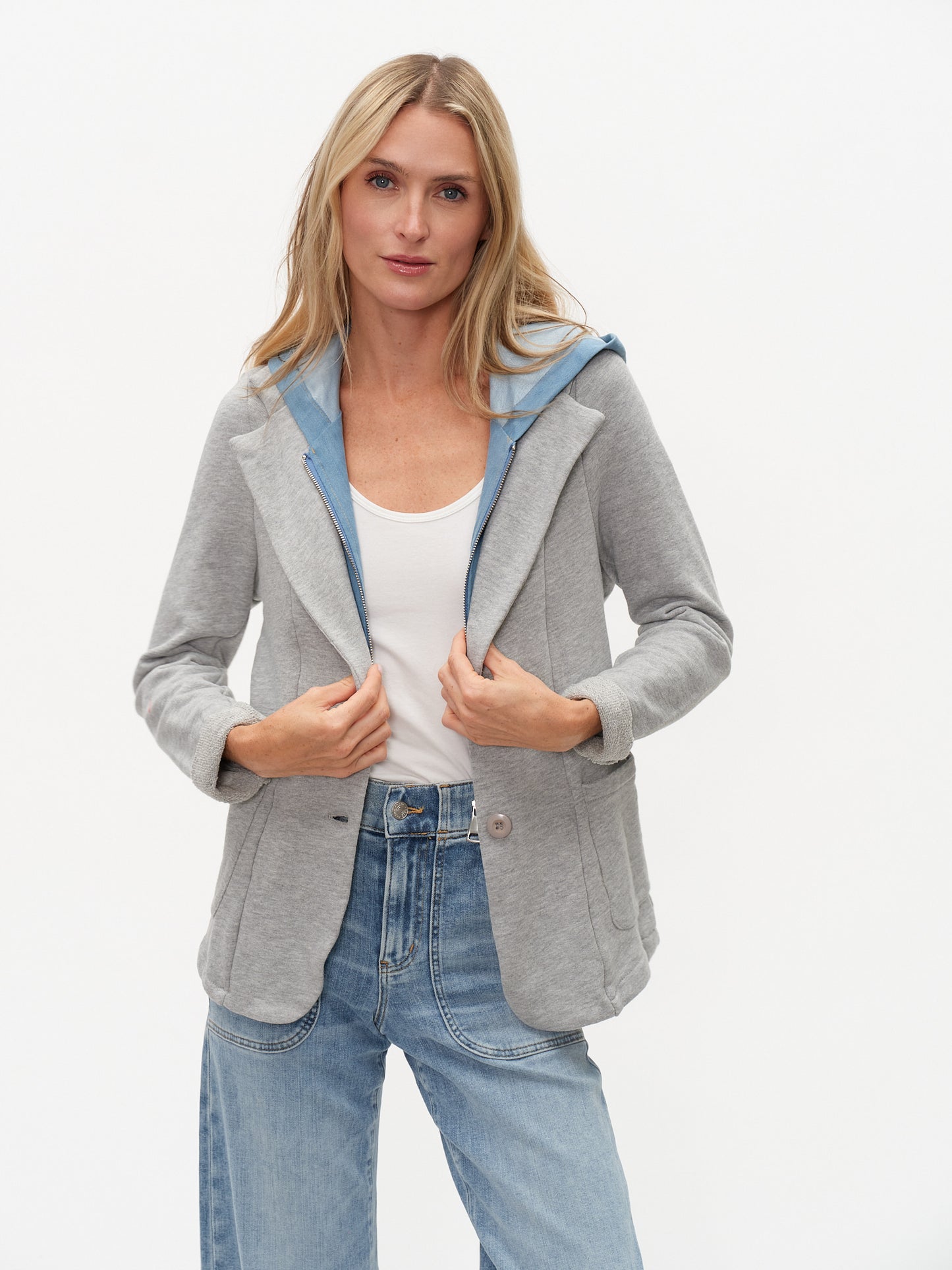 Torino Sweater Blazer Heather Grey - Six Fifty Clothing