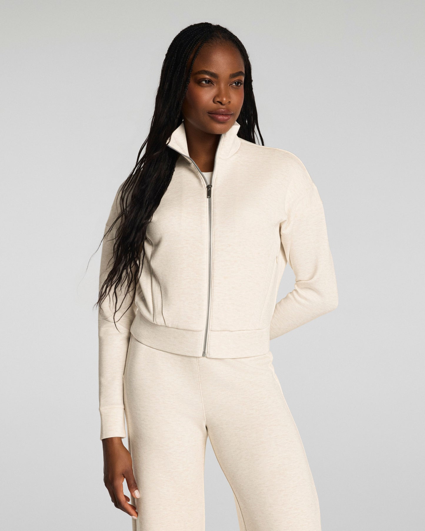 Airessentials Track Jacket Oatmeal Heather - SPANX