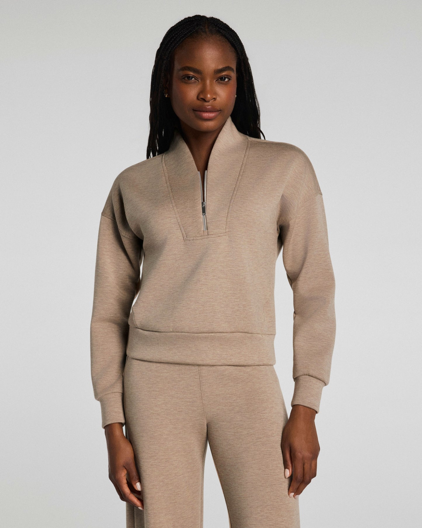 Airessentials Shawl Collar Half Zip Dune Heather - SPANX