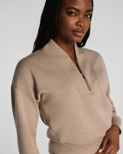 Airessentials Shawl Collar Half Zip Dune Heather - SPANX