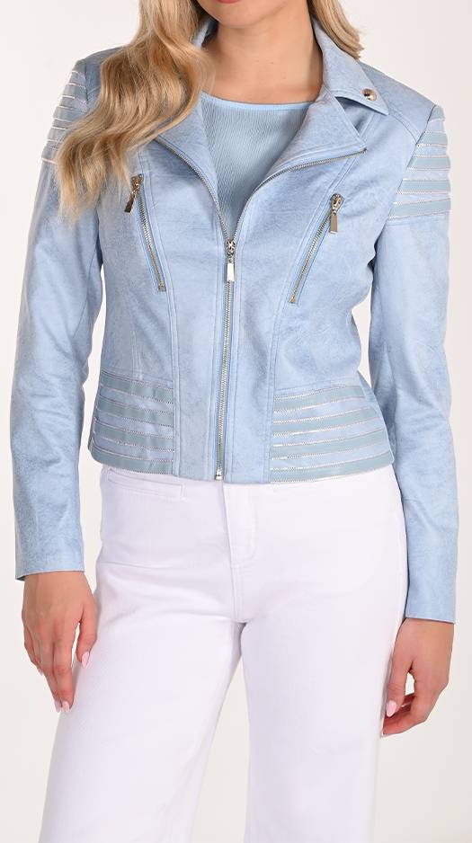 Biker Jacket Light Blue - Frank Lyman
