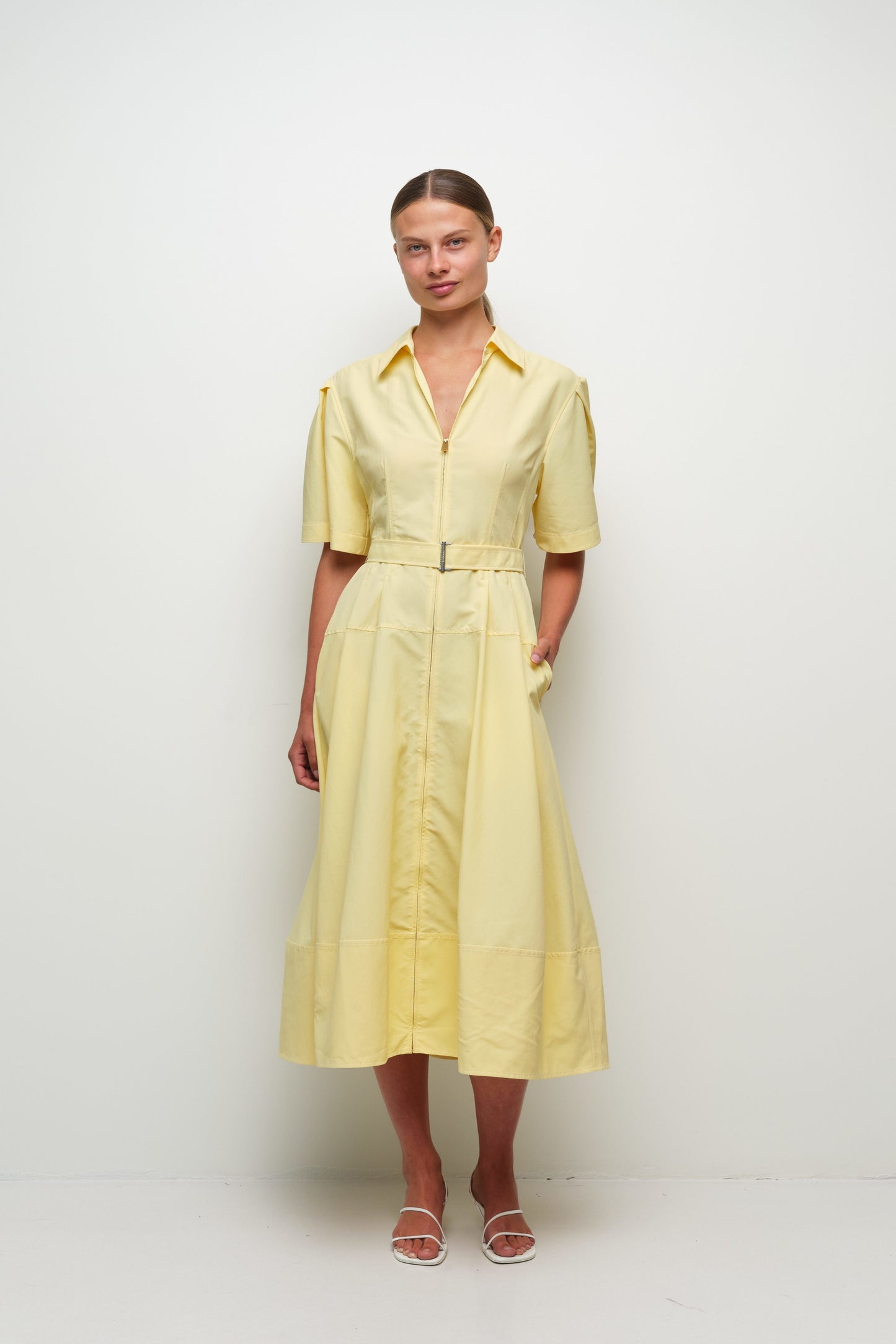 Meridith Cotton Midi Dress Buttercream - Simkhai