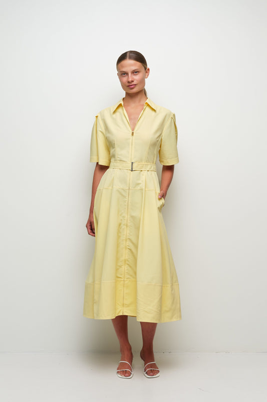Meridith Cotton Midi Dress Buttercream - Simkhai