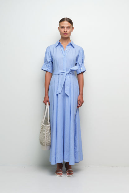 Truman Cotton Shirt Dress Periwinkle Stripe - Simkhai