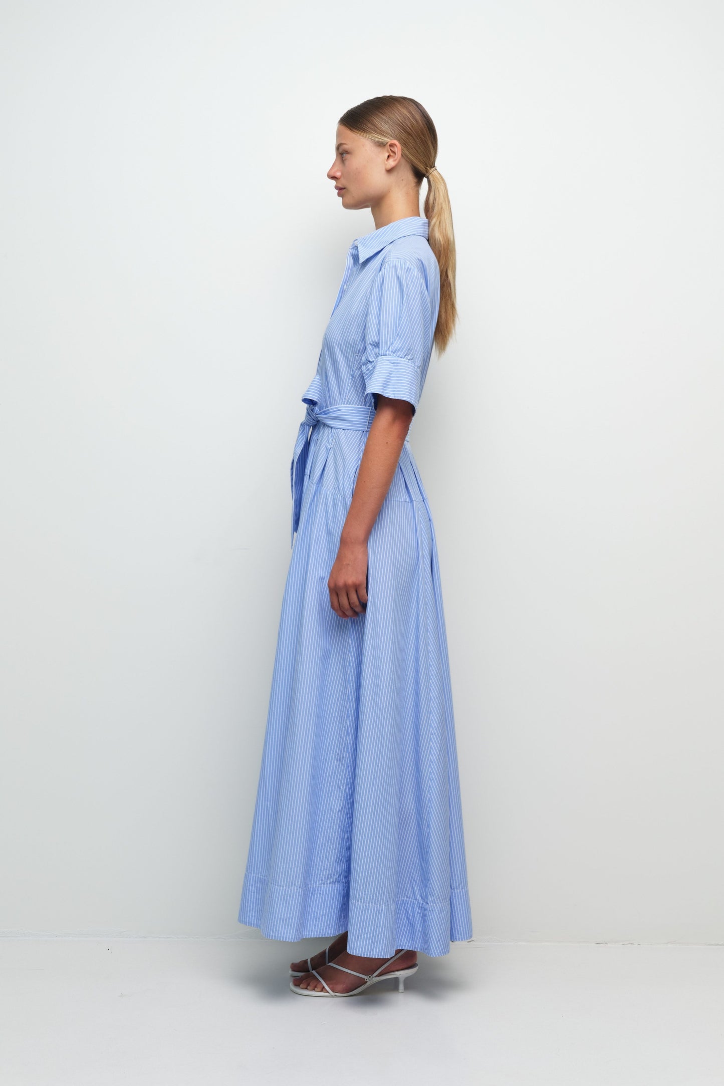 Truman Cotton Shirt Dress Periwinkle Stripe - Simkhai
