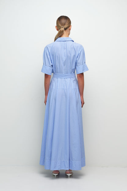 Truman Cotton Shirt Dress Periwinkle Stripe - Simkhai