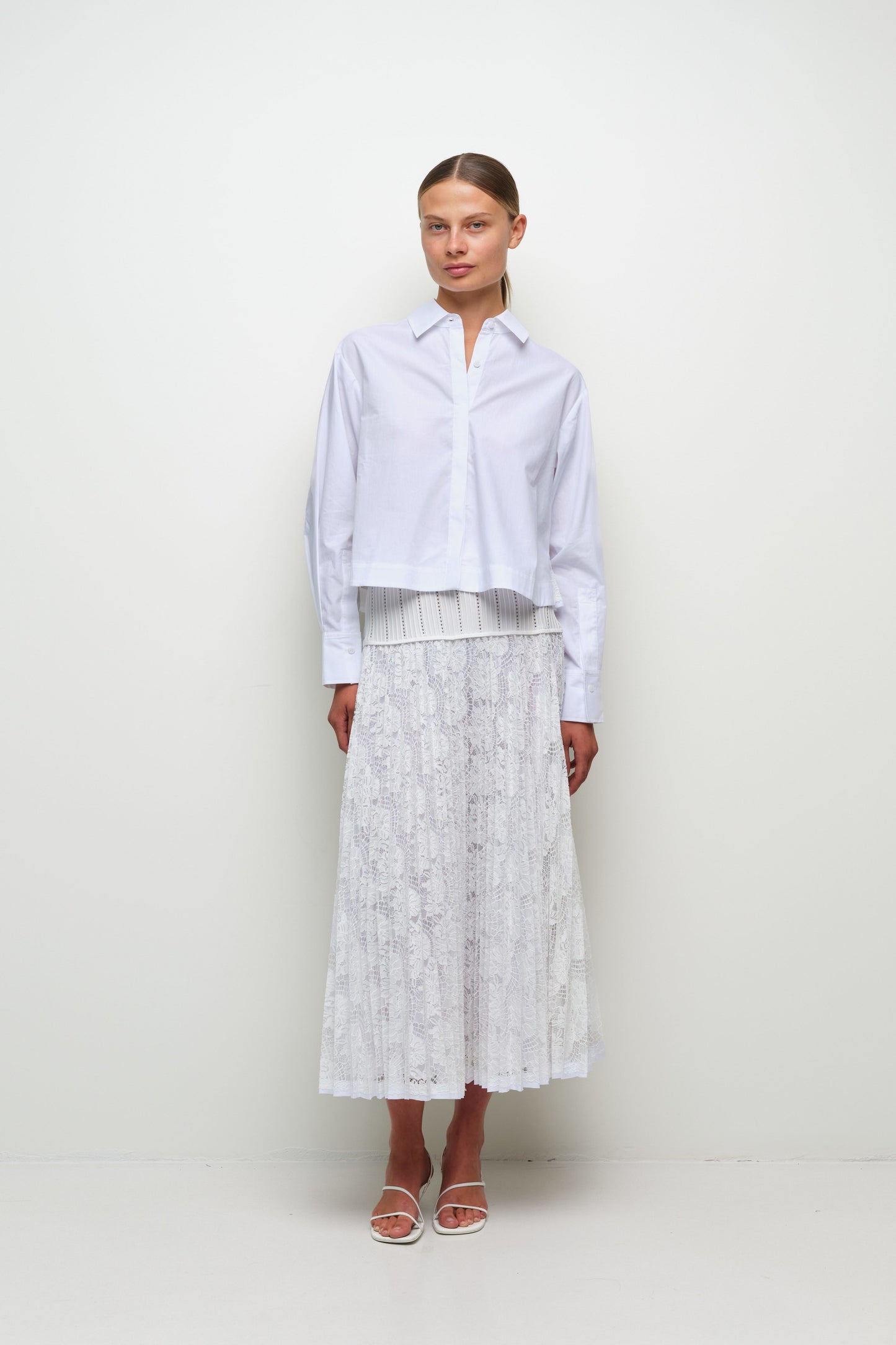 Kacey Cotton Lace Shirt Ivory - Simkhai