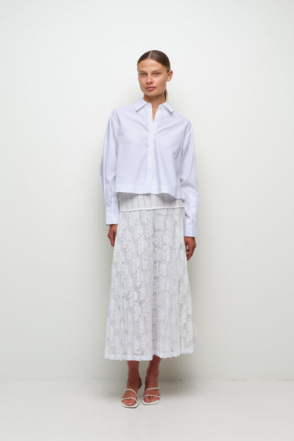 Kacey Cotton Lace Shirt Ivory - Simkhai