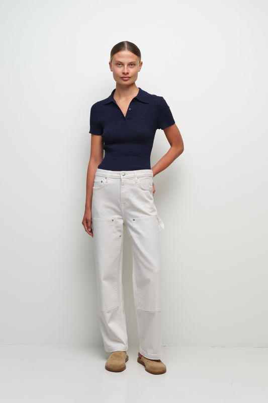 Averie Knit Polo Midnight - Simkhai