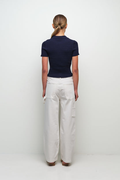 Averie Knit Polo Midnight - Simkhai