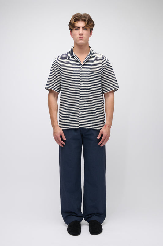 Cedric Knit Shirt Midnight Stripe - Simkhai