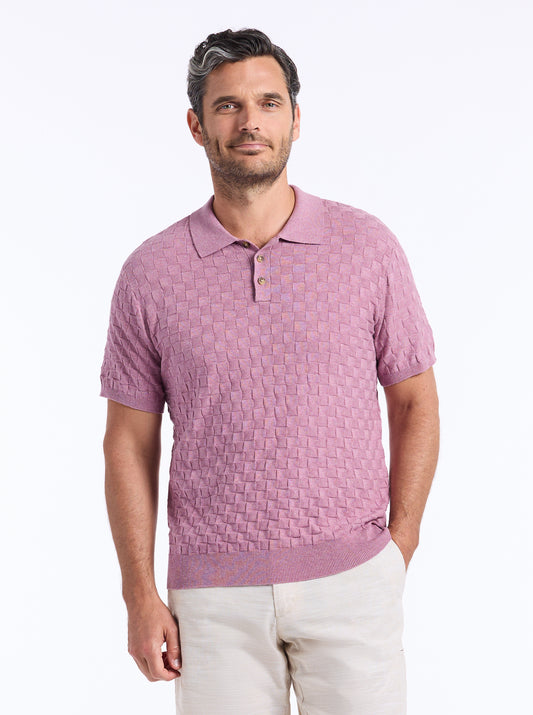 Hampson Short Sleeve Sweater Light Pink - Robert Graham