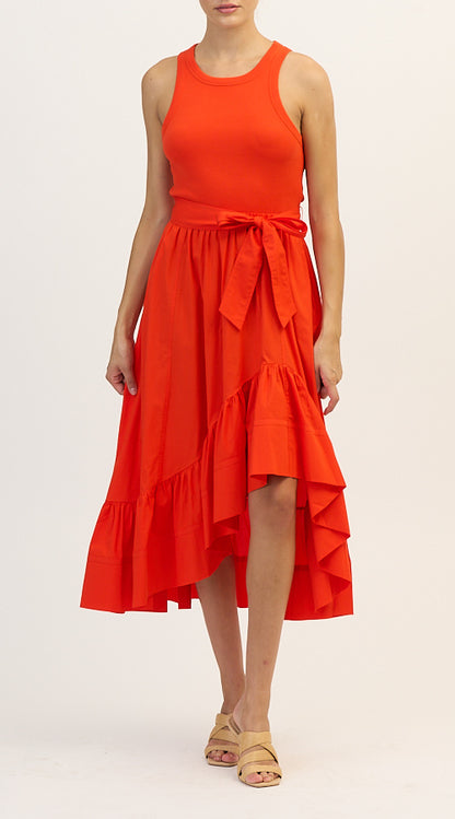Zayla Dress Red Tangerine - Cinq à Sept