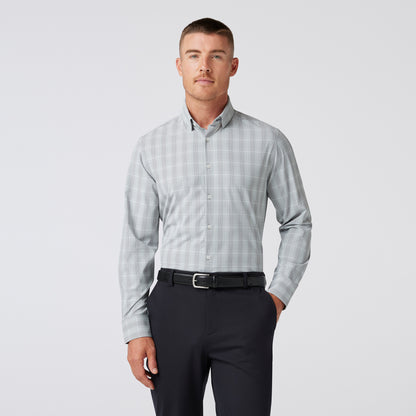 Leeward Long Sleeve Shirt Aluminum Glen Check - Mizzen + Main