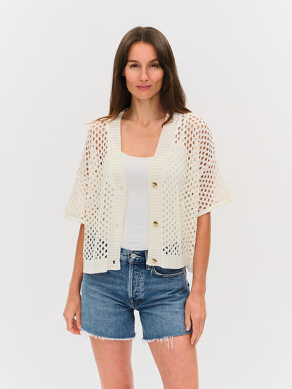 Dune Crochet Cardigan Ivory - Six Fifty Clothing