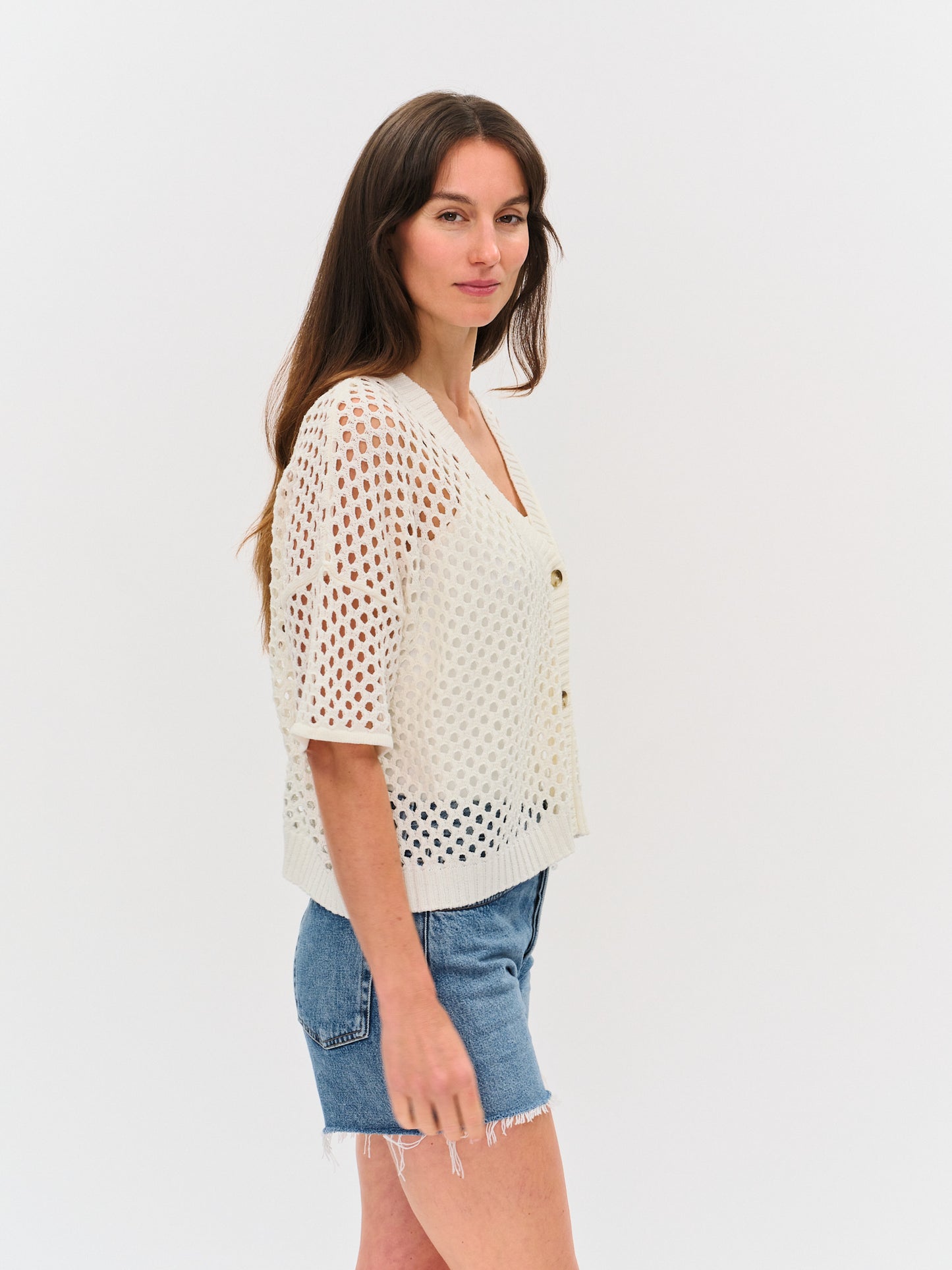 Dune Crochet Cardigan Ivory - Six Fifty Clothing