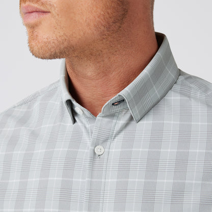 Leeward Long Sleeve Shirt Aluminum Glen Check - Mizzen + Main