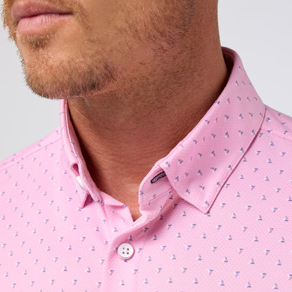 Halyard Short Sleeve Pink Salt Tossed Triangle - Mizzen + Main