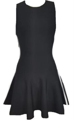Kimi Side Stripe Mini Dress Black Combo - Alice & Olivia