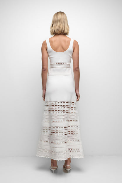 Fitzgerald Open Stitch Knit Tank Ivory - Simkhai