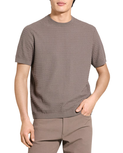 Damian Short-Sleeve Tee Cotton Morel - Theory Men