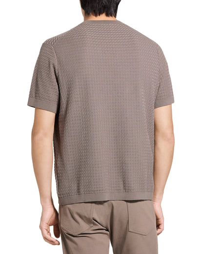 Damian Short-Sleeve Tee Cotton Morel - Theory Men