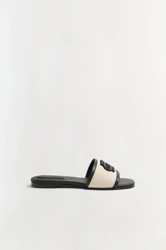 Delphi Canvas Flat Sandal Natural - Simkhai