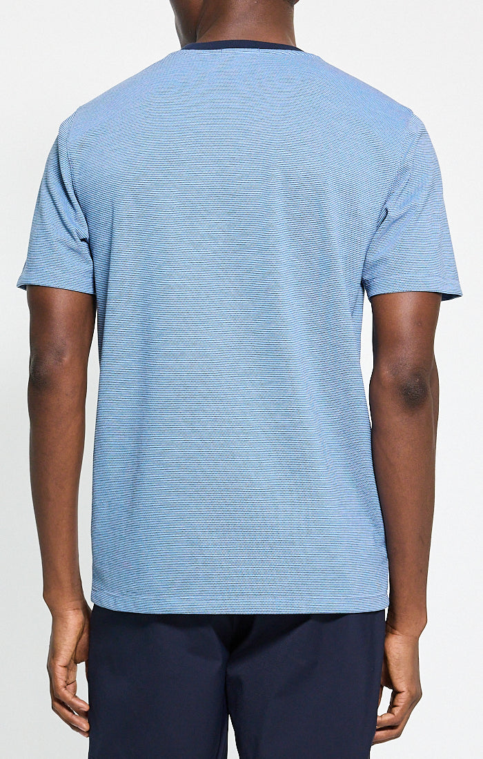 Birdseye Pique Tee Crisp Blue Multi - Theory Men