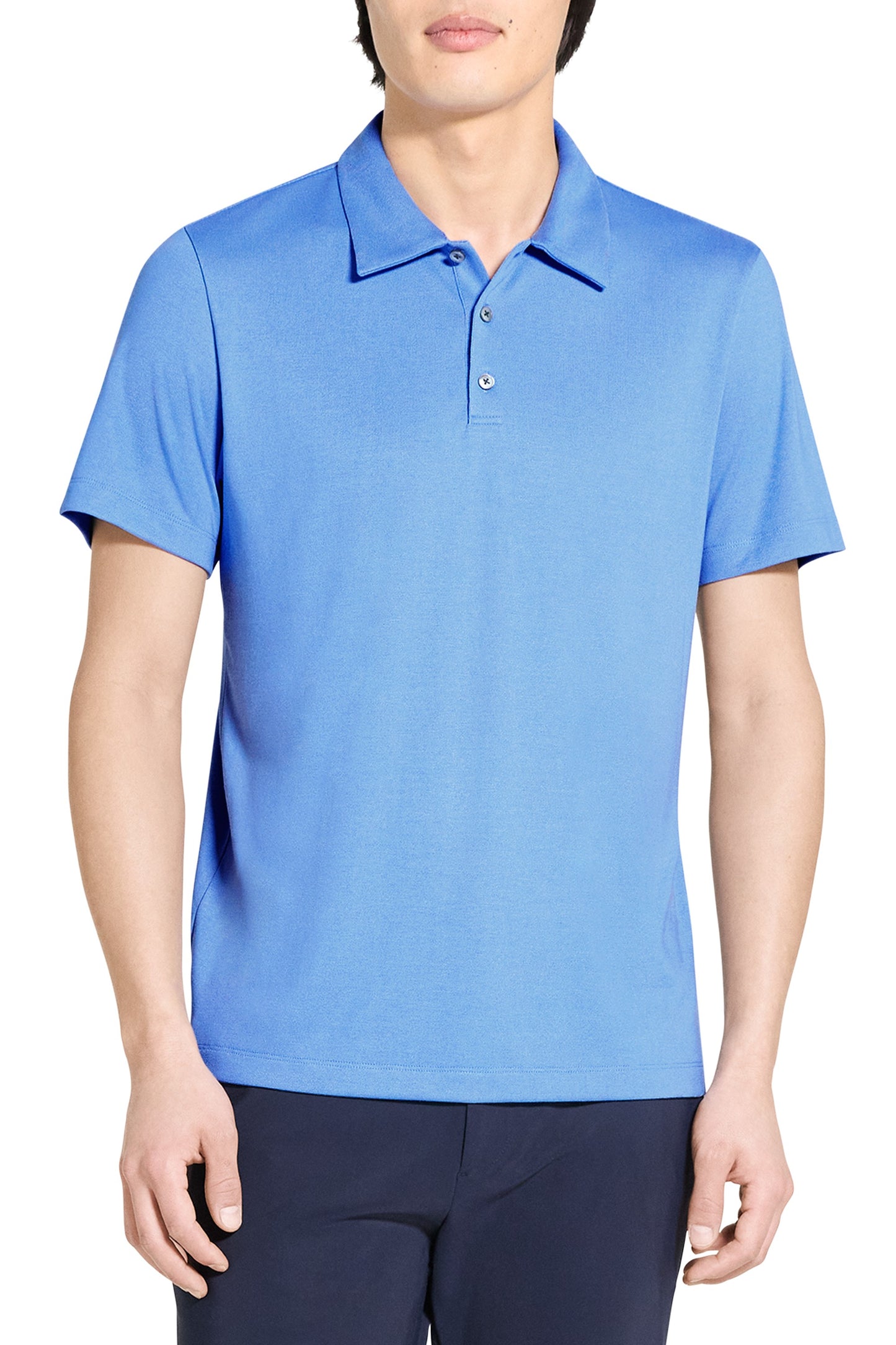 Bron Polo Shirt Anemone Modal Jersey Crisp Blue - Theory Men