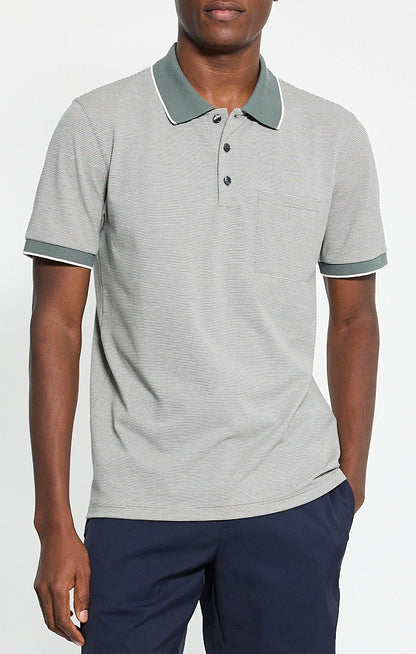 Birdseye Pique Polo Shirt Pine Grove Multi - Theory Men