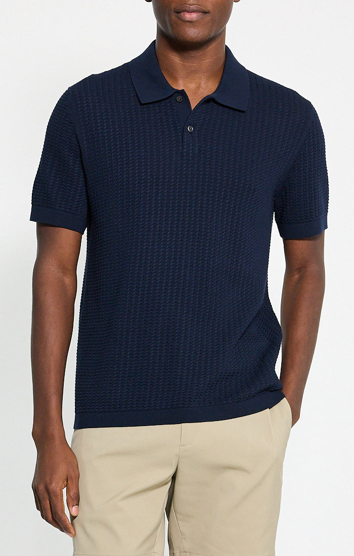 Polo Shirt Tactile Cotton Baltic - Theory Men