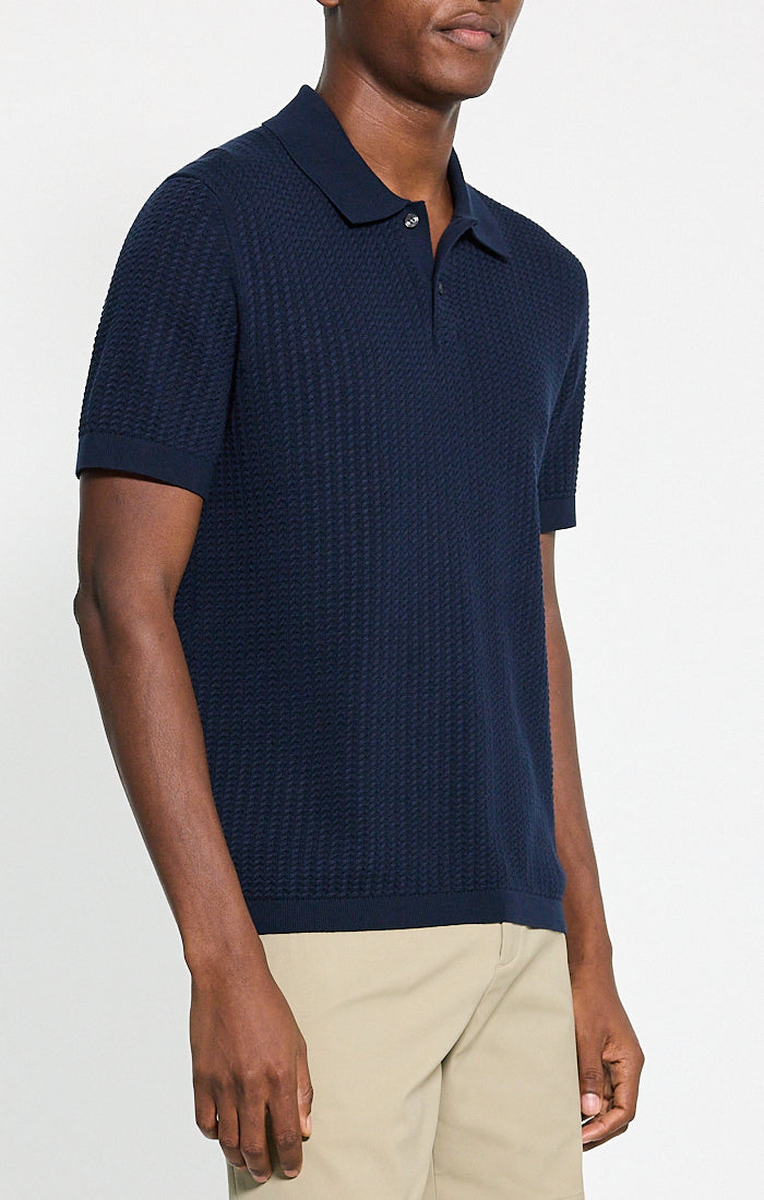 Polo Shirt Tactile Cotton Baltic - Theory Men