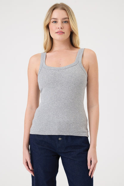 Ribbed Tank Heather Grey - Goldie Lewinter
