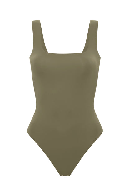 The Sculpting Modern Tank Bodysuit Cedarwood - Good American