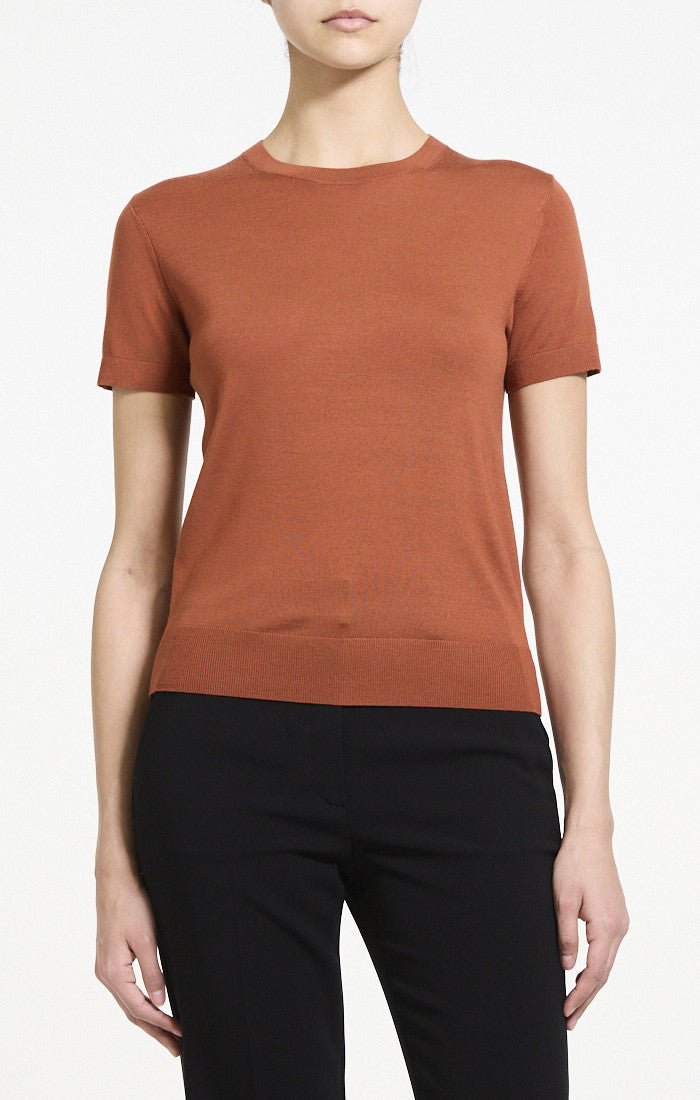 Basic Tee Regal Merino Umber - Theory Women