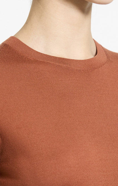 Basic Tee Regal Merino Umber - Theory Women