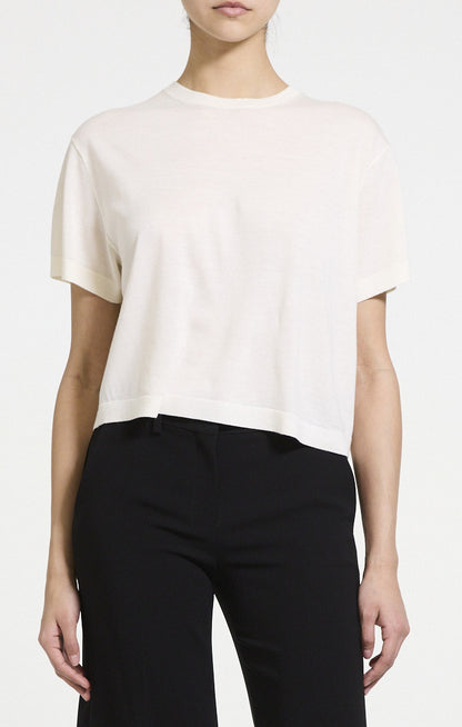 Boxy Tee Regal Merino New Ivory - Theory Women