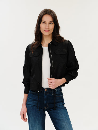 Madeline Cinched Waist Jacket Black - Six Fifty Clothing