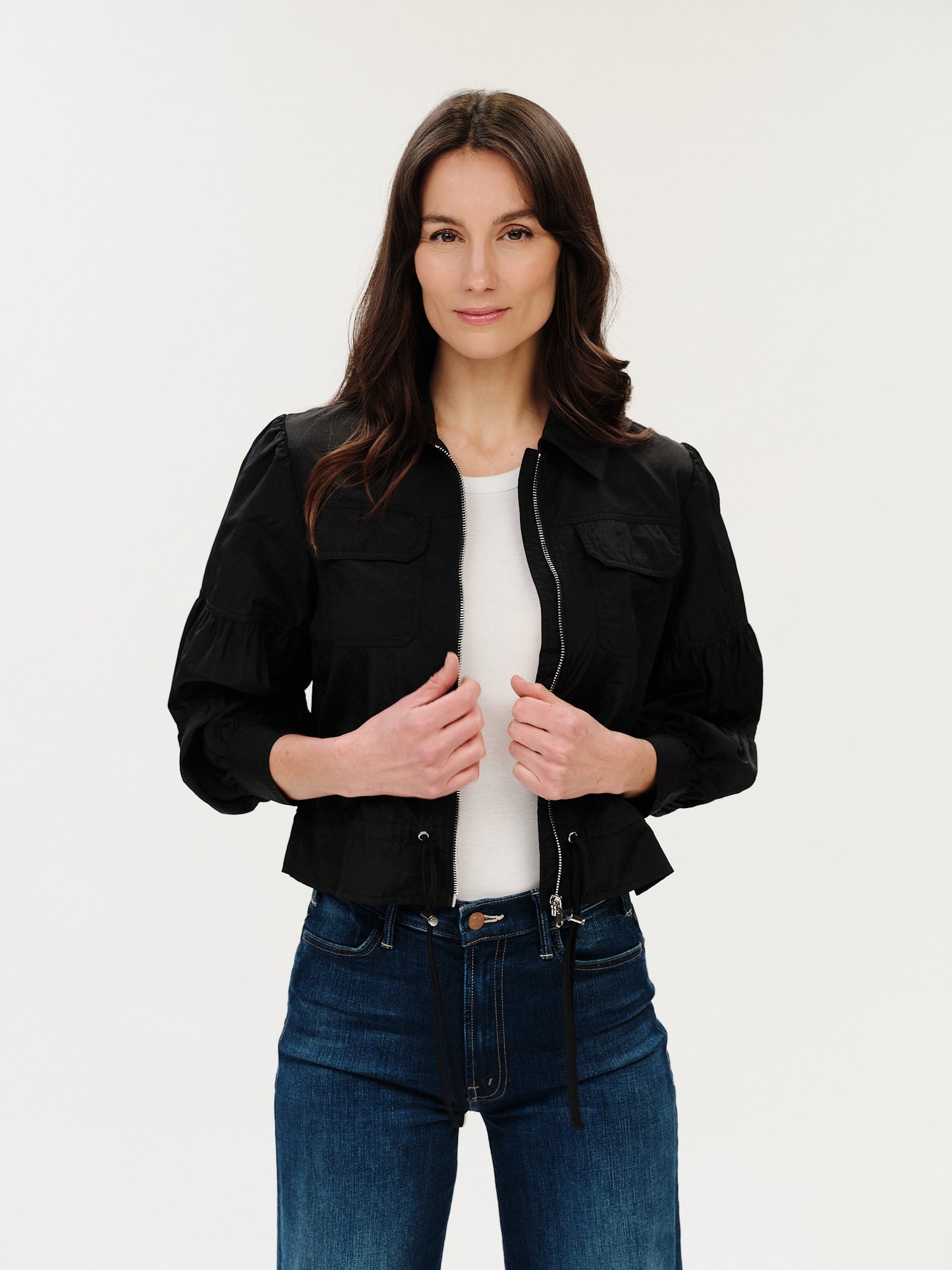 Madeline Cinched Waist Jacket Black - Six Fifty Clothing