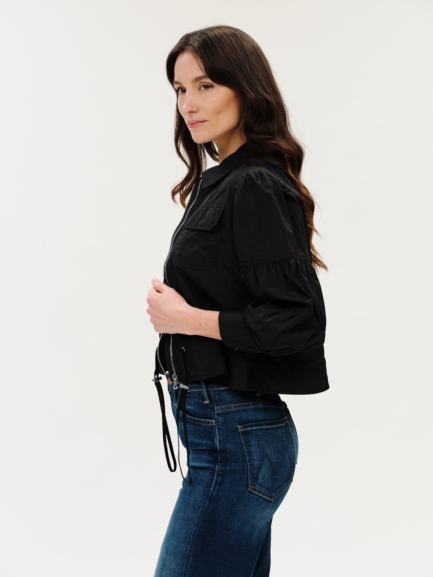 Madeline Cinched Waist Jacket Black - Six Fifty Clothing