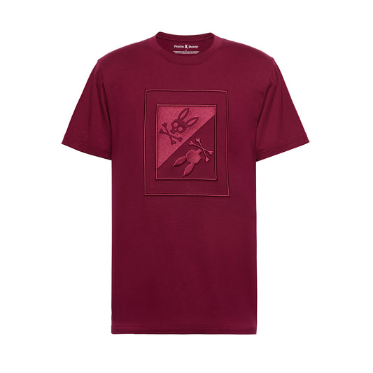 Mens Valdez Embroidered Graphic Tee Crimson - Psycho Bunny