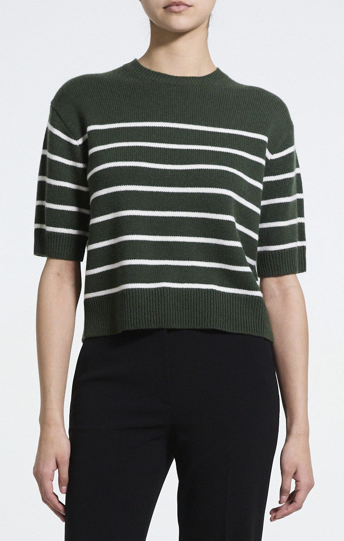 Striped Tee Cashmere Ivy/Ivory - Theory Women