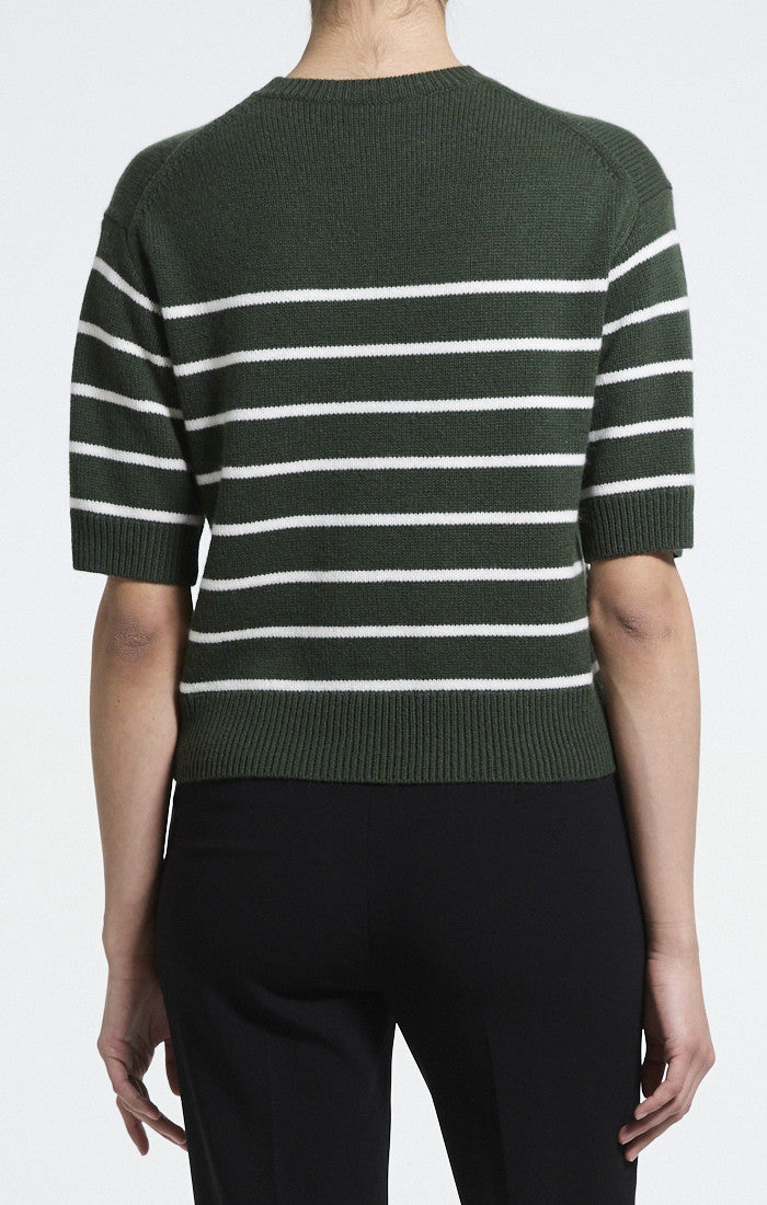 Striped Tee Cashmere Ivy/Ivory - Theory Women